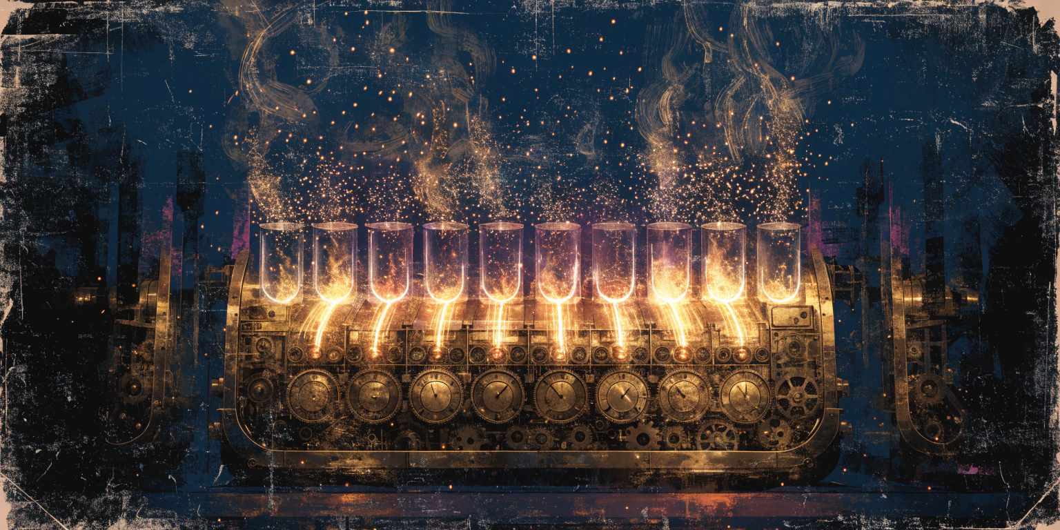 A great golden engine igniting with controlled fire in ordered glass chambers - growth as engineered combustion A great golden engine igniting with controlled fire in ordered glass chambers - growth as engineered combustion