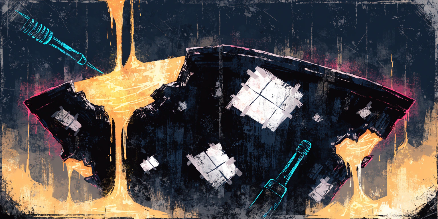 why-youre-losing-leads-how-to-fix-it A ronin patching golden-leaking holes in a dark ship hull - representing fixing lead loss in business